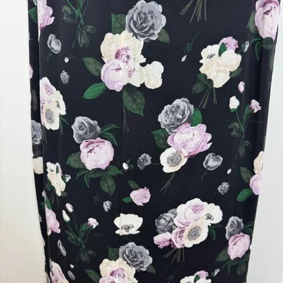 Equipment Femme Black Floral Silk Shift Dress Size S Sleeveless Chic Summer Boho - Picture 11 of 12